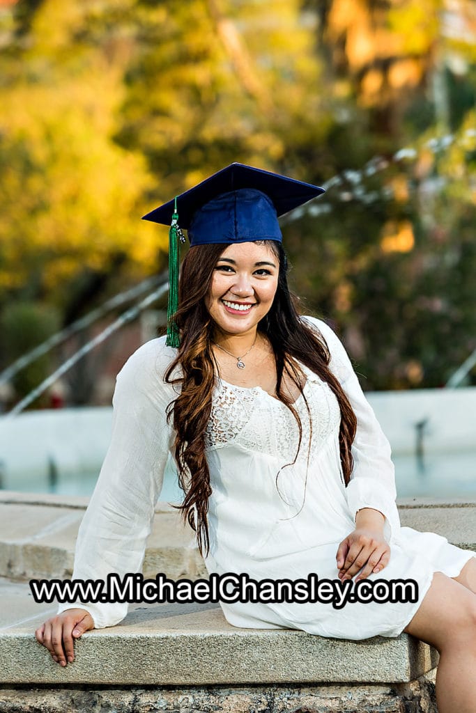 University of Arizona fountain graduation portrait