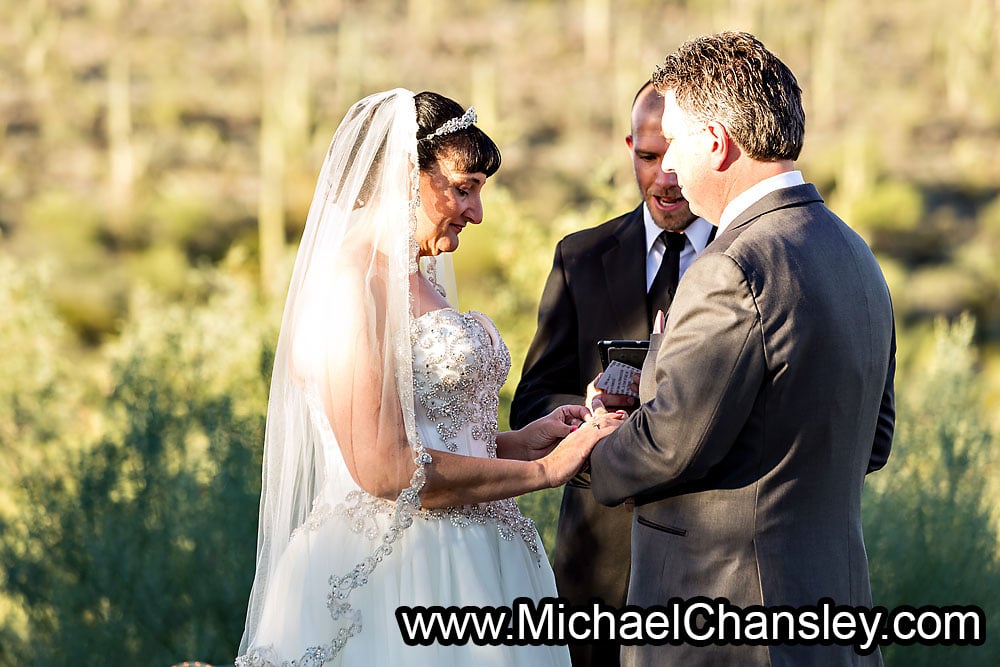 exchanging rings at ceremony