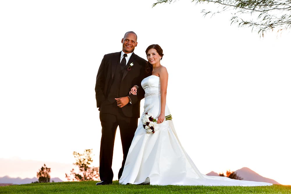 bridal portrait at sunset